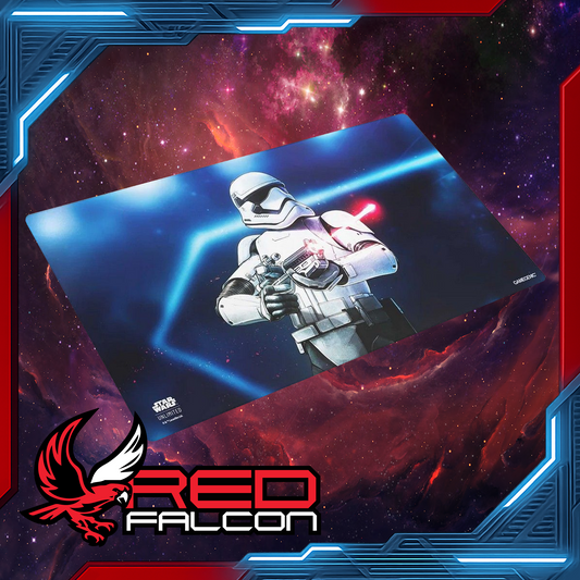 Star Wars: Unlimited Game Mat featuring Stormtrooper artwork laid flat with premium cushioned surface