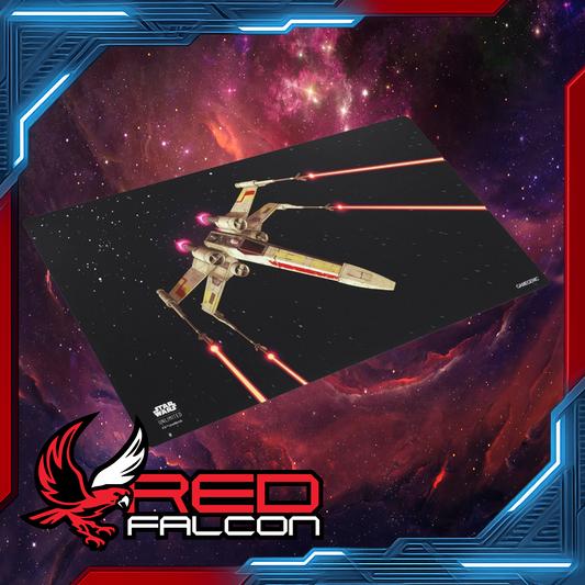 Star Wars: Unlimited Game Mat featuring X-Wing design laid flat with ultrafine gaming surface