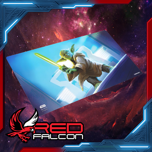 Star Wars: Unlimited Game Mat featuring Yoda artwork laid flat with premium play surface