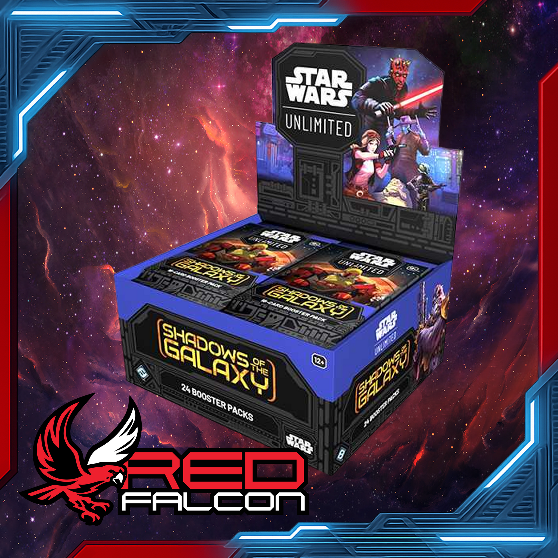 Star Wars Unlimited Shadows of the Galaxy Booster Box Set 2 showing 24 booster packs