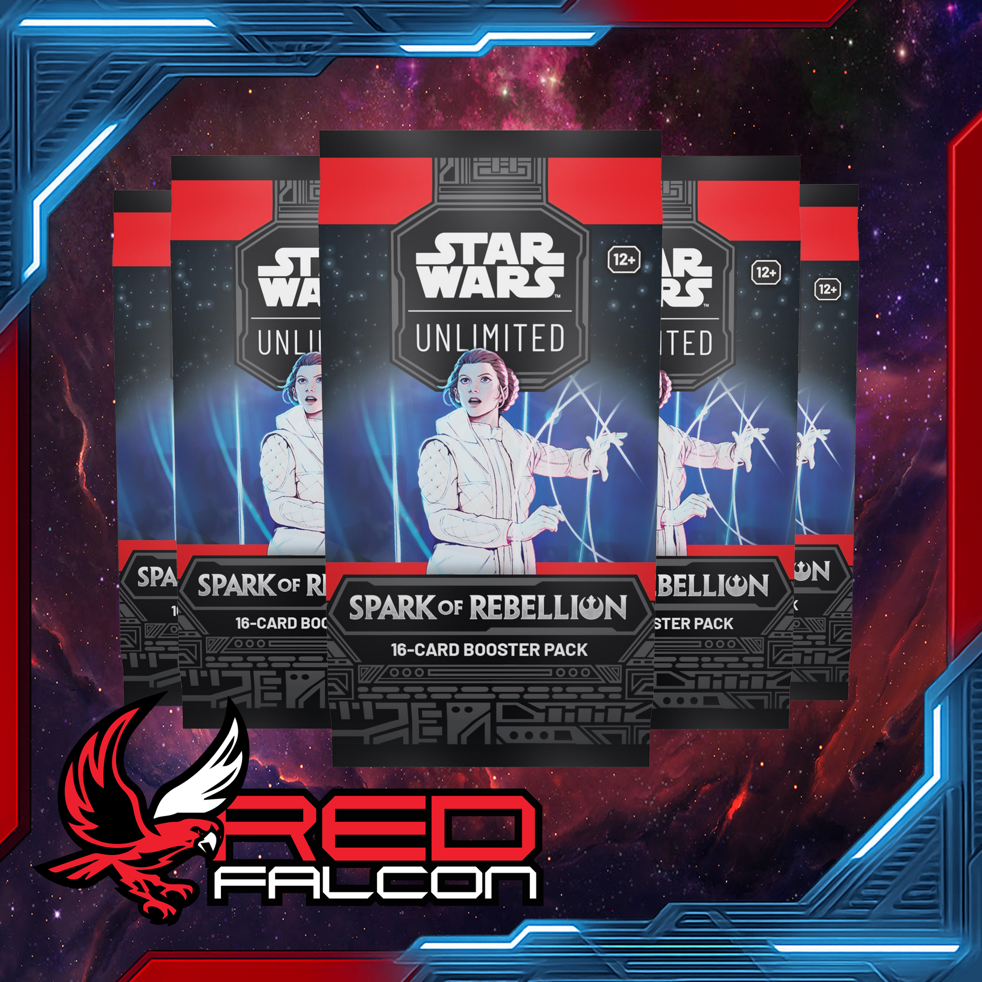 Star Wars Unlimited Spark of Rebellion Booster Pack featuring 16 cards per pack bundle