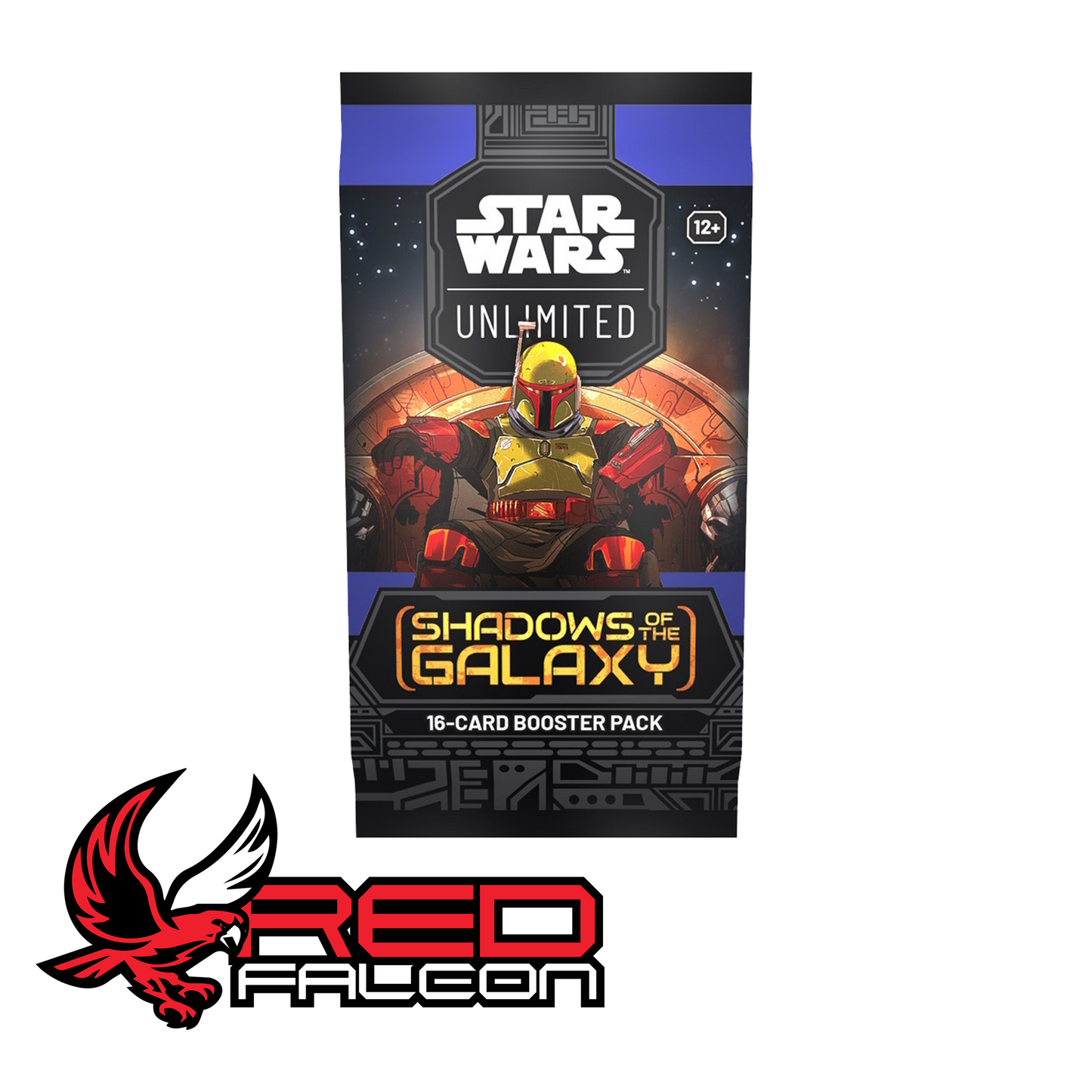 Star Wars: Unlimited Shadows of the Galaxy booster pack featuring The Mandalorian (Din Djarin).