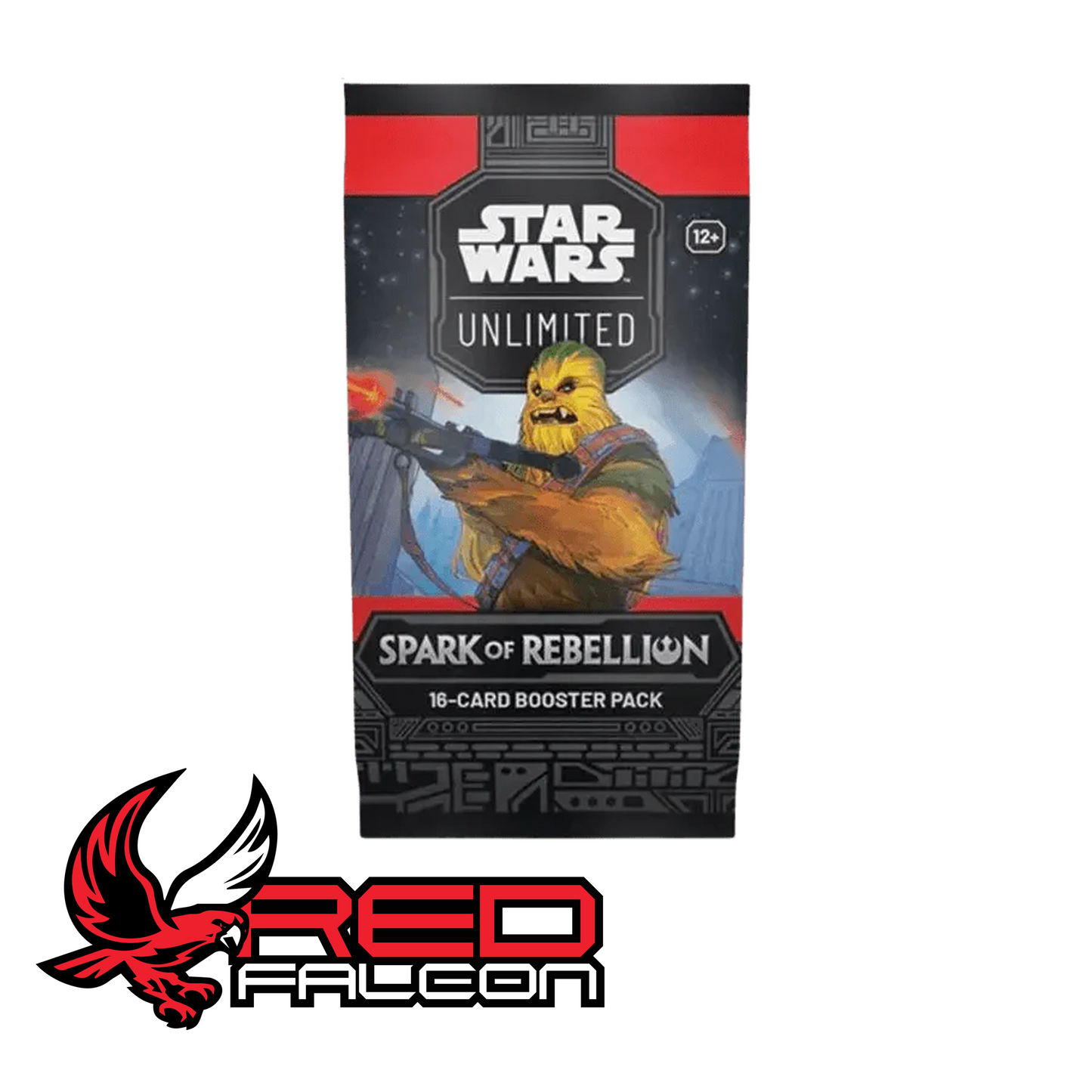 Star Wars: Unlimited Spark of Rebellion booster pack featuring the Wookiee warrior Chewbacca.