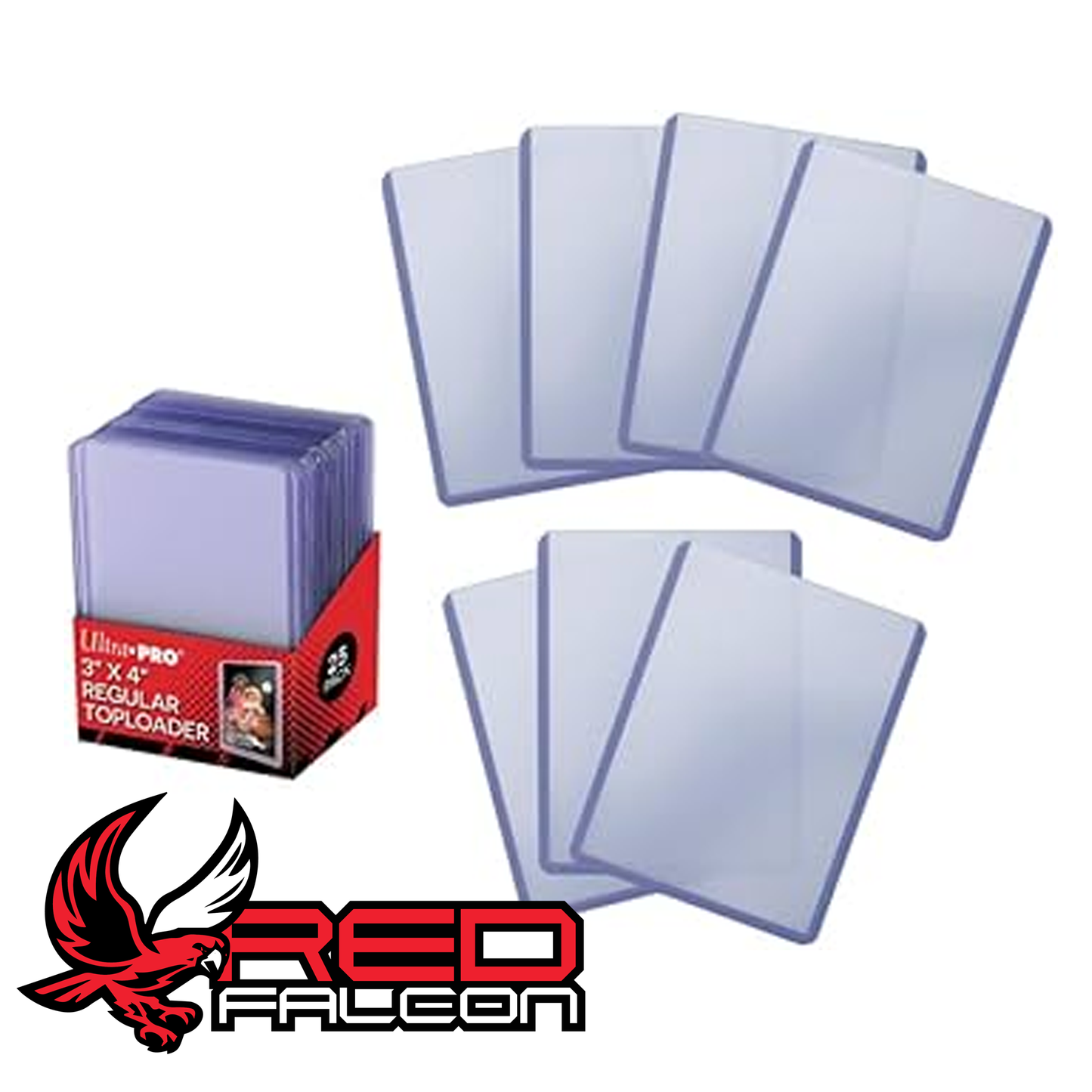 Ultra PRO 3x4 toploaders pack with loose clear trading card protectors