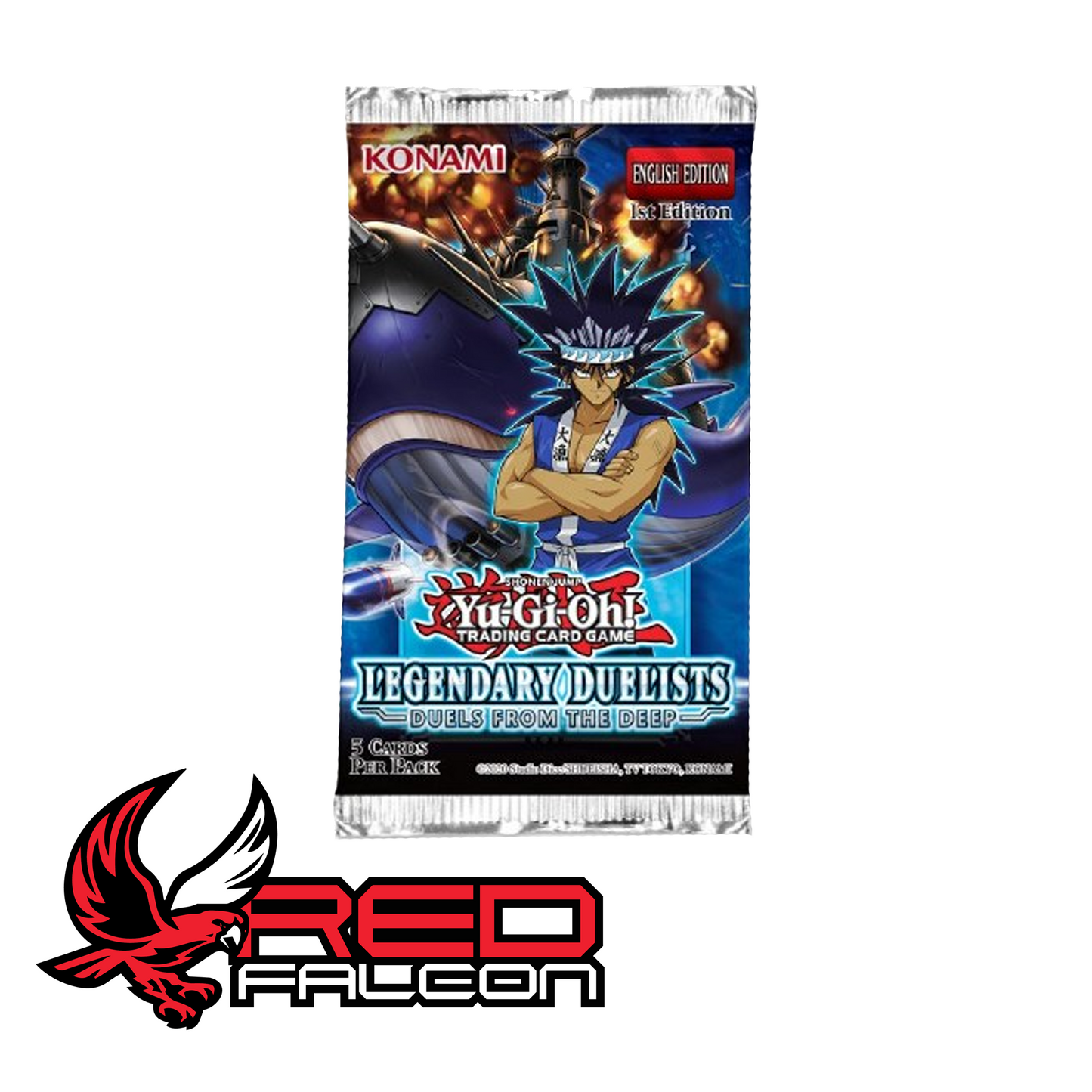 A single 5-card booster pack from the Legendary Duelists: Duels from the Deep expansion.
