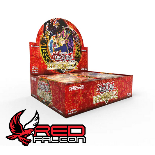 A display box of Yu-Gi-Oh! TCG Retro Pack 2, showcasing the iconic blue and gold packaging design.