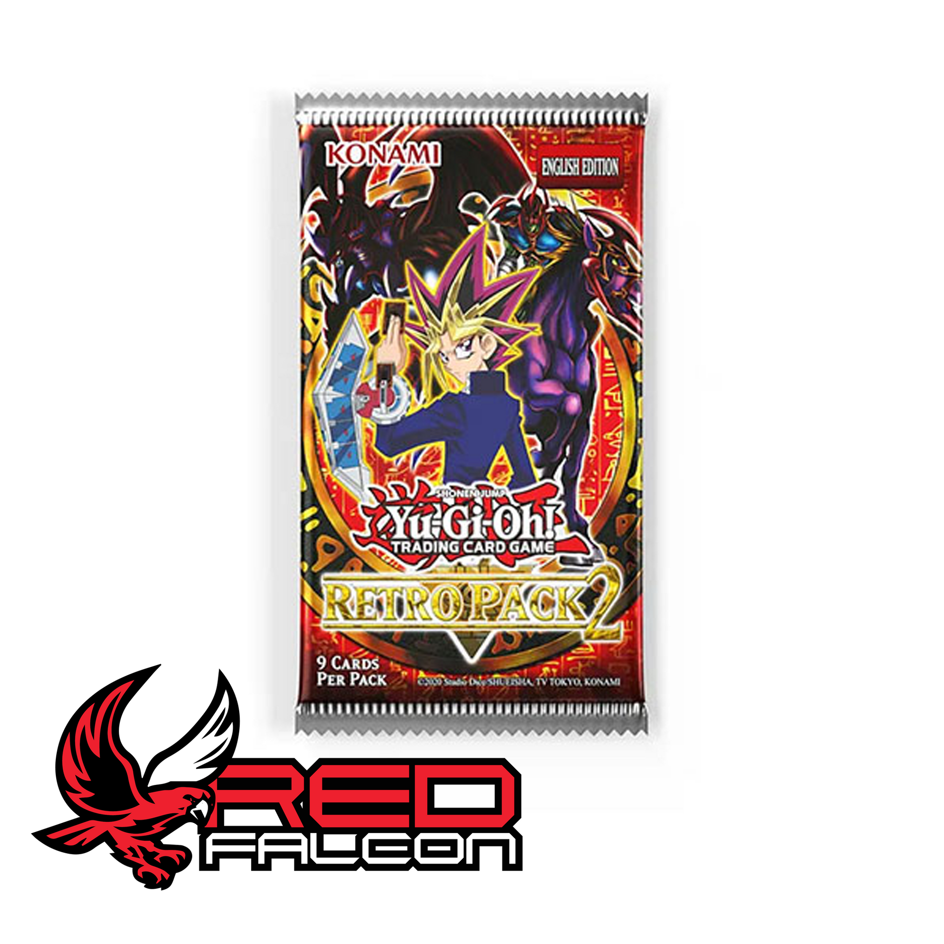 A single individual booster pack of Yu-Gi-Oh! Retro Pack 2 featuring the classic Exodia the Forbidden One artwork.